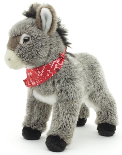 Burro de peluche de pie Uni-Toys con bufanda de 30 cm 2