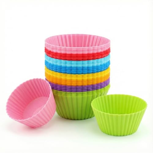Reusable Silicone Cupcake Cases for Baking 32 PcsSilicone Muffin Cases for