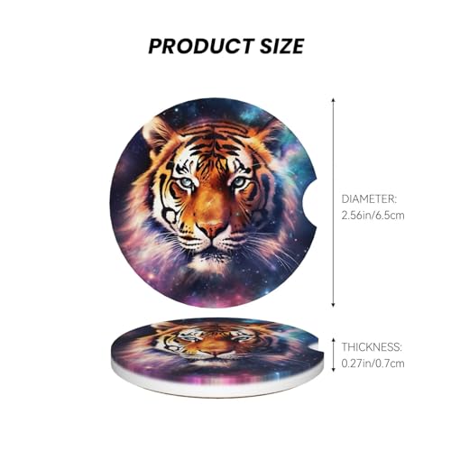 2 Pack Posavasos para Vehículo Cerámicos con Base de Corcho miniatura 3