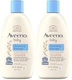 Aveeno Baby Cleansing Therapy Moisturizing BabyBody Wash with Natural Oatmeal & ProVitamin B5, Gentle Tear-Free BabyBath Wash for Sensitive & Eczema-Prone Skin, Hypoallergenic, 8 oz (Pack of 2)