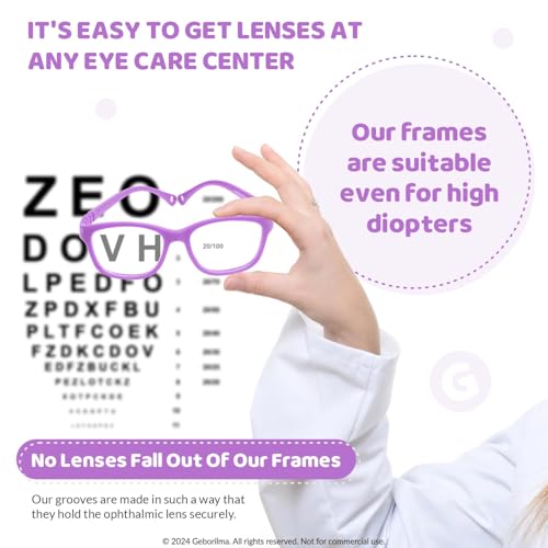 Image of Unbreakable Kids Glasses For 6-9 Years - 49-16-125 Sport Glasses For Kids Compatible with Prescription Lenses