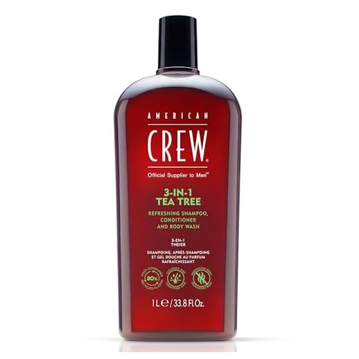 American Crew 3 en 1 Tea Tree Champú, Acondicionador Y Gel De Ducha (Árbol De Té) - 1 l