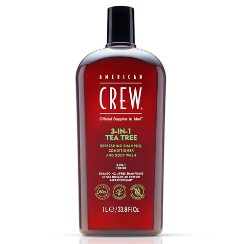 American Crew 3 en 1 Tea Tree, Champú Acondicionador y Gel de...
