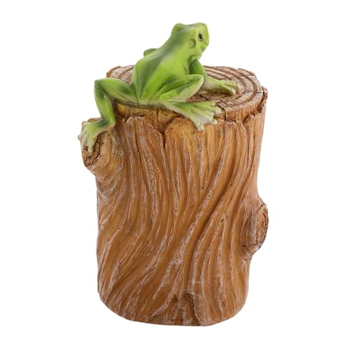 Lurrose Cassettina Portachiavi Per Esterni Statua Rana Decorativa Nascondi Chiavi e Oggetti All Aperto Realizzata Materiali Durevoli