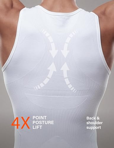 Image of DAMENSCH Form Shapewear for Men, Comfortable and Stretchy Body Shaper for Man, Posture Correcting Tummy Tucker, Breathable Gynecomastia Compression T Shirt, Ideal for Parties Shirt Tucker for Men