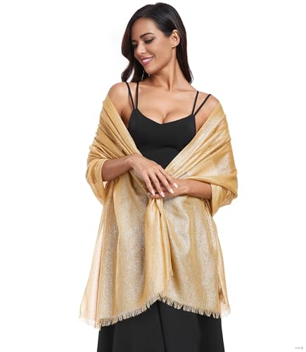 Sparkling Metallic Shawls and Wraps for Weddings Lightweight Wraps Scarf for Women Evening Formal Party
