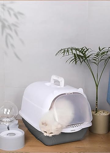 Image of 24x7 eMall Black Cat Litter Box Cat Litter Tray with Dome and Scoop with Foul Smell Absorber 18 x14 x14 Inch (45x35x35Cm)