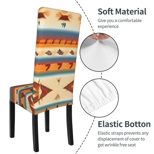 Housse de chaise extensible imprimé amérindien protection de chaise repas