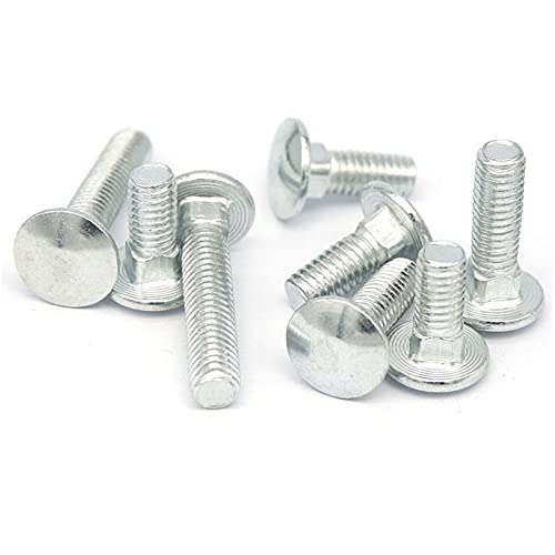 Image of 50 Pcs Carriage Bolts, Coach Bolts,Neck Carriage Bolt, Round Head, Square Neck, Zinc Plated (M4-0.7x12mm)