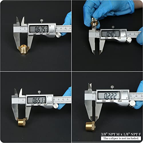 Buje hexagonal reductor NPT 3/8 a 1/8 de latón resistente U.S. Solid para tuberías 7