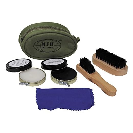 KIT NETTOYAGE CHAUSSURES KAKI BROSSE CIRAGE ARMEE RANGERS MILITAIRE GENDARMERIE