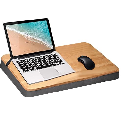 Amazon Brand - Arovemic LapGear Home Office Lap Desk with Device Ledge, Mouse Pad, and Phone Holder - Black Carbon - Fits up to 15.6 Inch Laptops - Style No. 9158820 (B0BYD4FDVS) Amazon Price History, Amazon Price Tracker