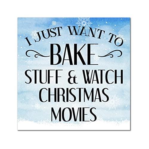 Plaque murale en bois « Bake Stuff » : l'esprit nostalgique de Noël