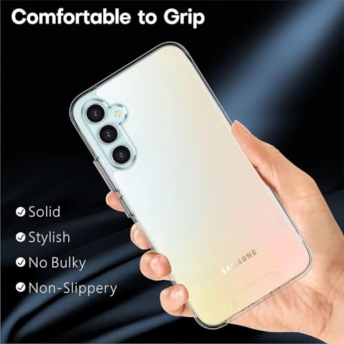 Image of NISHTECH for Samsung Galaxy M34 5G (2024) Premium Transparent Hybrid Soft Slim Dust Proof Back Case Cover Silicone with Camera Protection