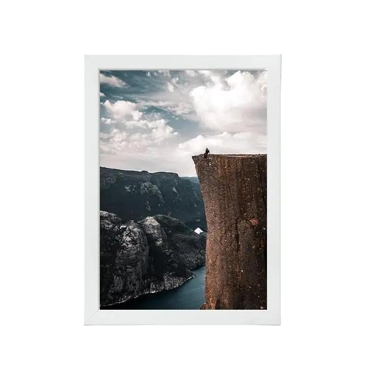 A4 (297 x 210 mm) Picture Frames Poster Frames Wall-Hanging Landscape Portrait Modern Home Decor Wooden Decoration (12, White A4 Pack)