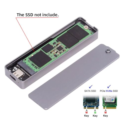 Caja externa USB 3.2 para SSD M.2 NVME/SATA miniatura 5