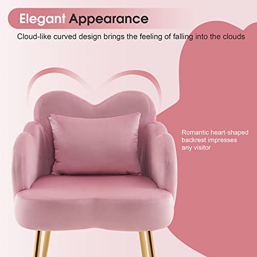 Barberpub Living Room Chair, Nail Chair For Nail Tech With Backrest, Modern Salon Chair With Velvet, Makeup Beauty Vanity Chair 3522 #TOP4