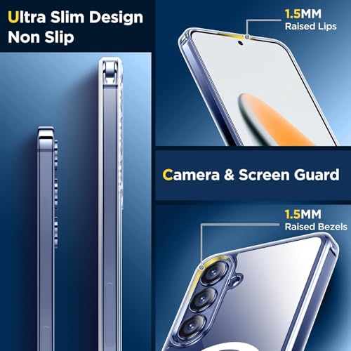 Image of Back Case Cover for Samsung Galaxy S25 FE 5G | Mag-Safe Compatible | Transparent Mobile Phone Back Cover for Samsung Galaxy S 25 FE 5G | Samsung S25FE 5G TPU Transparent Back Cover Case