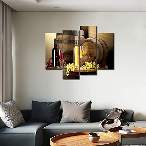 Various Wine With Grape Wall Art For Kitchen Painting Pictures Print On Canvas Food The Picture For Home Modern Decoration #TOP4