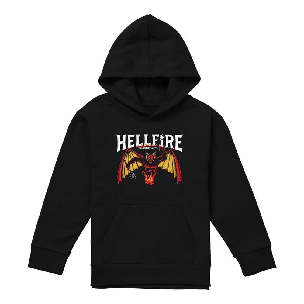 Stranger Things Boys Black Hellfire Devil Youth Kids Girl in Size 9-11 Years, Sports Direct