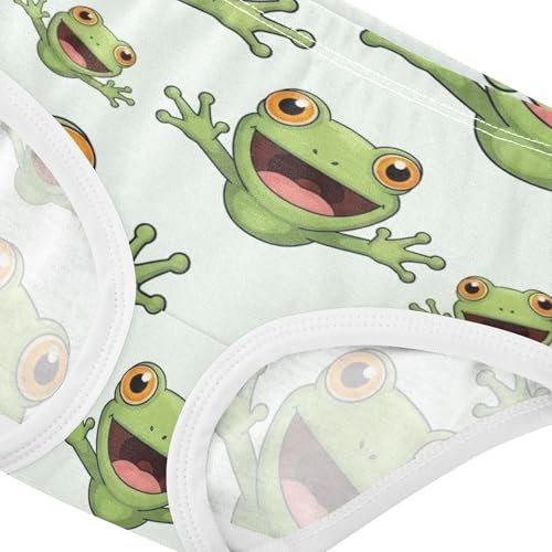 Cotton Girls Underwear Toddler Cute Cartoon Green Frogs White Little Girl Panties Flower Briefs Underpants 2t4