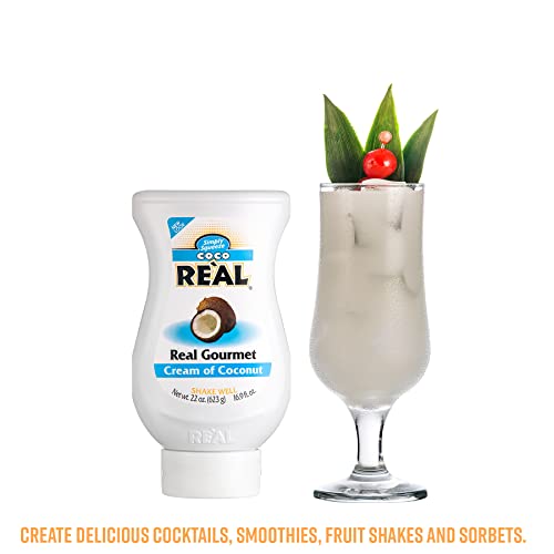 Image of Coco Real, Cream of Coconut, 16.9 FL OZ Squeezable Bottle, Individually Boxed, 16.9 Fl Oz (Pack of 12)