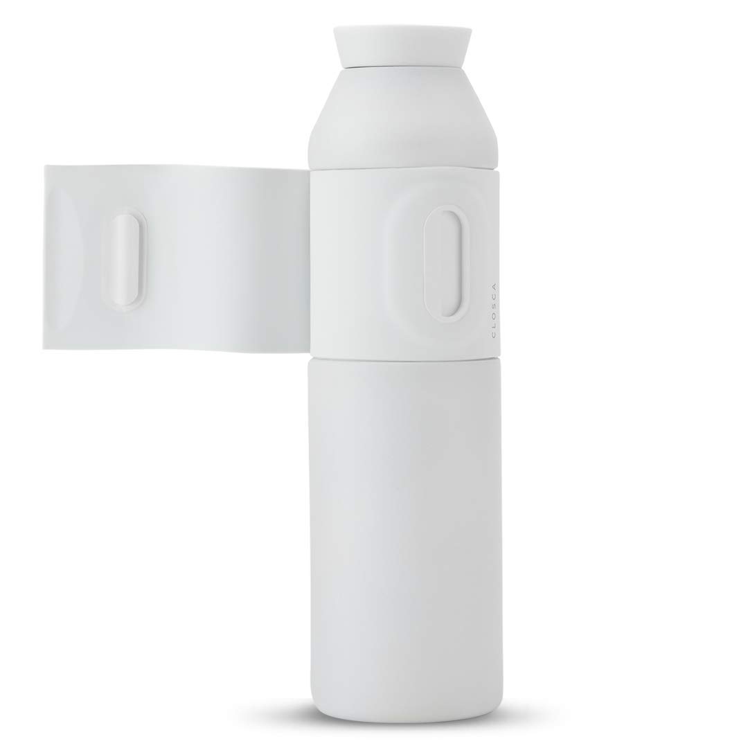Closca Bottle Wave Trinkflasche aus Edelstahl, zum Aufstecken, für Kinder und Erwachsene, BPA-frei, Weiß, 600 ml