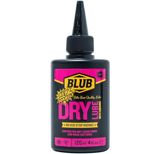 BLUB Dry Lube 120ml | Grasa Teflon Bicicleta | PTFE Lubricante, Aceite Seco | Grasa MTB | Lubricante Cadena Bici Montaña y Bici Carretera | Rojo