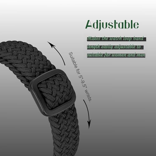 3 Packs Elastic Braided Bands Compatible with Fitbit Inspire 3/Inspire 2/Inspire HR/Inspire/Ace 3/Ace 2, Adjustable Stretchy Bands Elastic Sport Wristbands for Fitbit Inspire 3/2 for Women Men