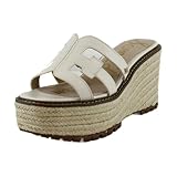 Sam Edelman Women's Laine Wedge Sandal, Modern Ivory, 8
