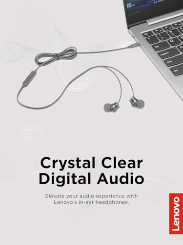 Image of Lenovo 110 Analog in-Ear Wired Earphone with 3.5 mm Audio Jack, Noise Isolation, Built-in Mic & Inline Controls, Comfortable Fit, Grey - Universal Compatible Earbuds for Music & Calls