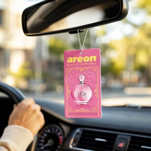 Image of AREON Provocative SS08 Luxury Car Hanging Air Freshener - Premium Car Fragrance, Long Lasting Hanging Car Air Freshener, Elegant Vehicle Odor Freshener for Interior Decor - (Pack of 3)