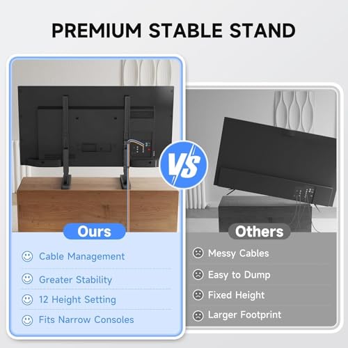 Miniatura 5 de Xinlei Soporte Universal De Tv Grande Para La Mayoría De Televisores De Pantalla Plana Y Curvada De 24 A 86 Pulgadas, Base Robusta De Tv, Soporta Hasta 68 Kg, Máx. Vesa 800 X 600 Mm, Para Salón Ml3286