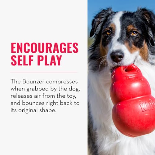 KONG Bounzer Hundespielzeug - Weich und Flexibel - Klassisches Design - Medium - Rot
