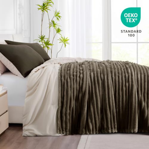RUIKASI Kuscheldecke 220x240 Flauschig Decke Braun - XXL Wolldecke Sofadecke für Couch & Bett, Wohn- & Kuscheldecken… – Ansicht 5