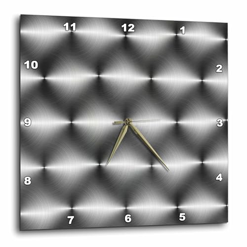 3 d Rose Wall Clock Silent 10 inch Stainless Abstract Pattern Steel Circular Brushed Aluminum Round