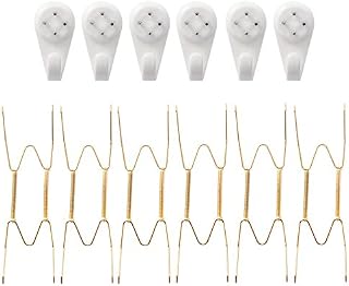 6 Pieces Wall Plate Hanger Decorative Dish Holder and 6 Pieces Wall Hooks (8 Inches)