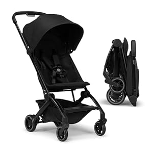 Joolz AER+ Lightweight & Compact Travel Stroller – Portable One-Hand Fold Design – Ergonomic Seat for Infant & Toddler (up to 50 lb) – XXL Sun Hood – Stroller for Airplane -Travel Pouch – Space Black