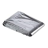 SODIAL(R) Manta Hoja de Supervivencia Emergencia Impermeable - Color Plateado