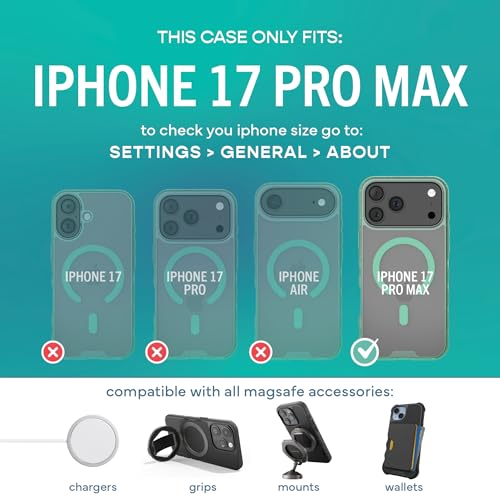 Image of Smartish iPhone 17 Pro Max MagSafe Clear Case - Gripmunk Magnetic Slim Case [Lightweight + Protective] Anti-Yellowing Thin Grip Clear Cover for Apple iPhone 17 Pro Max - Clearly Green