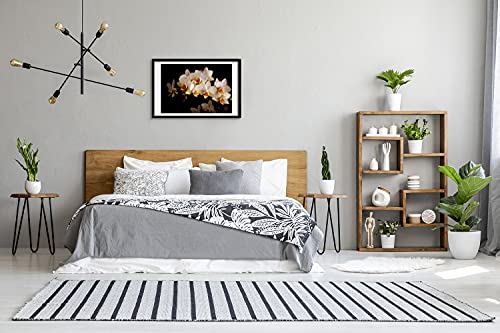 Décoration murale orchidée avec cadre moderne Tulup pour mur vide