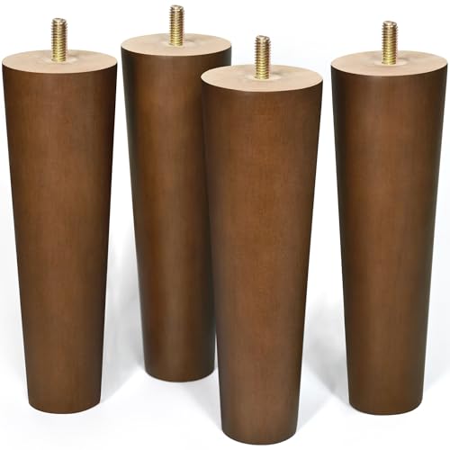 AORYVIC Furniture Leg Sofa Legs Replacement Wood 8 inch Mid Century Dresser Legs with 5/16 inch Bolt Set of 4