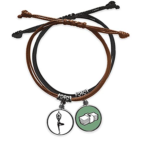 Pulsera Yoga Girl contra el estrés diario con cuero duradero y cuerda de mano