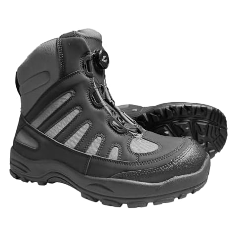 8 Fans Wading Boots for Men&Women Anti-Slip Rubber Sole with Rotating buckle Lacing System for Fishing (Black,M11) Cover