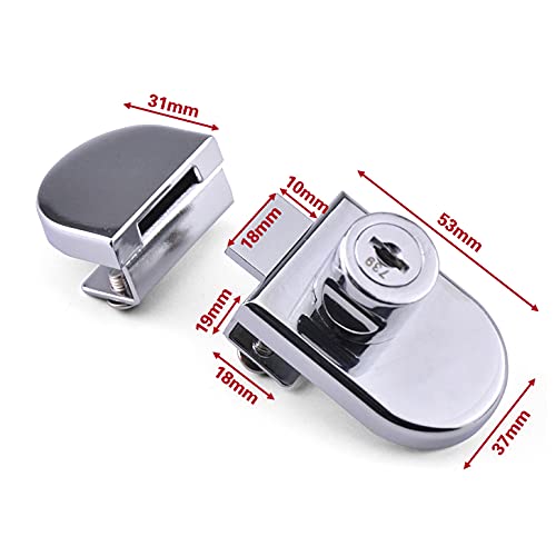 SagaSave Glass Door Lock, Double Door Security Lock with Keys for Home Hotel Bathroom Showcase (One for All Keys) - Image 2