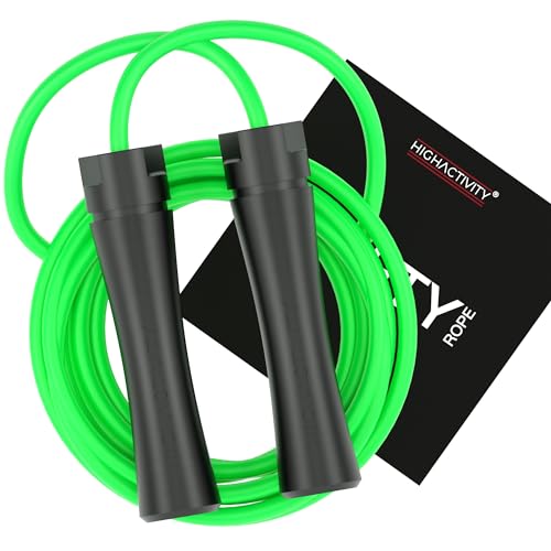 Image of Professional Heavy Skipping Rope for Man Women & Children Adjustable Weighted Skipping Rope for Exercise, Tangle Free, 10 Feet, Neon Green