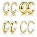 14K Gold Plated Ear Cuff Earrings for Women Non Piercing - Hypoallergenic Ear Cuffs Non Tarnish Clip on Cartilage Earrings Fake Earring Set Trendy Jewelry Chic G