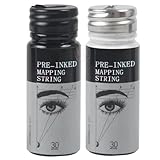 Fil de microblading noir et blanc de 30 m, pré-encré pour le traçage des sourcils, outil de maquillage permanent et de teinture pour tatouage. (2pcs (Noir + Blanc))