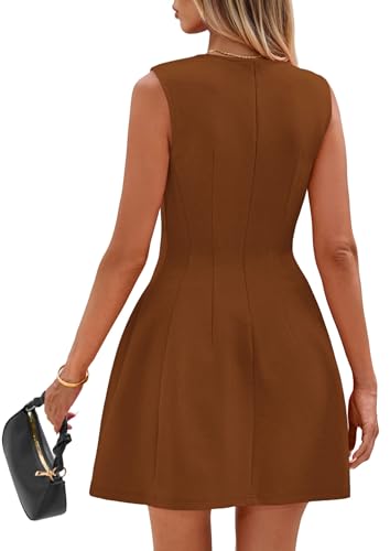 Image of PRETTYGARDEN Summer Dresses for Women 2026 Elegant Classy Spring A Line Business Casual Work Graduation Cocktail Short Dress