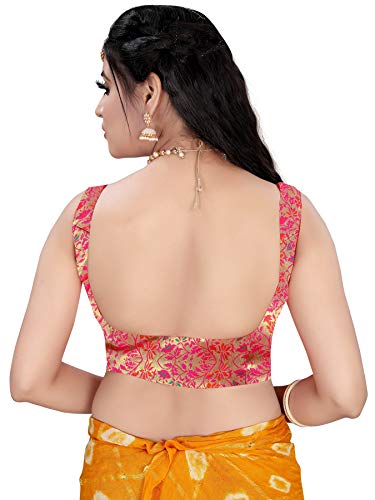 Image of Vihu Fashion Plain Sleeveless Pattern Readymade Blouse U Neck Choli